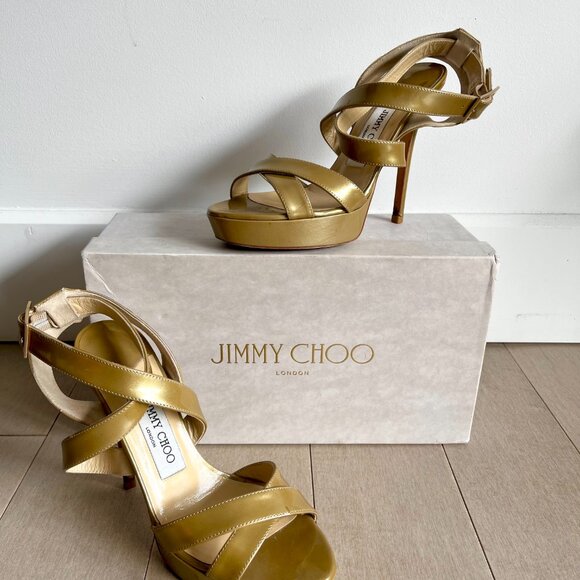 Jimmy Choo Iridescent Olive Heels - Picture 6 of 8